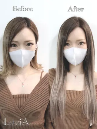 ロング カラー ヘアアレンジ LuciA/エクステ カラーのヘアスタイル