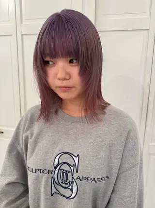 カラー ブリーチカラー🎀 韓国風/寺門美優のヘアスタイル