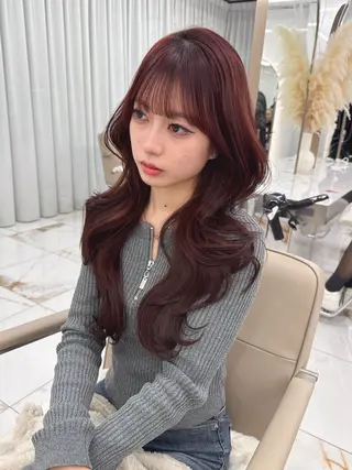 セミロング のり🐼顔まわり/ 韓国/レイヤーカットのヘアスタイル