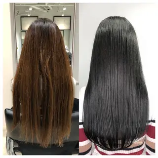 ロング カラー パーマ 艶髪酸性ストレート /髪質改善/寺田警二のヘアスタイル