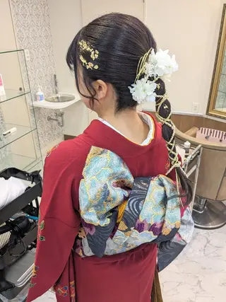 ロング ヘアアレンジ bright所属・miku ヘアセット/着付けのヘアスタイル