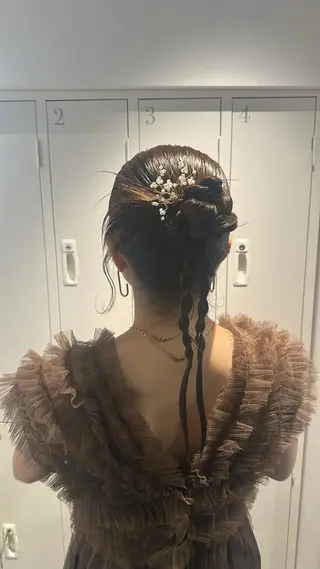 セミロング ヘアアレンジ 暖色/ヘアアレンジ 🎀♡irohaのヘアスタイル