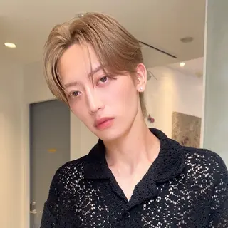 ミディアム カラー メンズ 岡田大志🇰🇷 中/韓メンズヘアのヘアスタイル