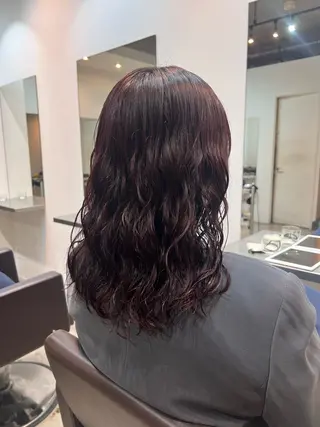 セミロング デジタルパーマ/ ウェーブパーマ/神野のヘアスタイル