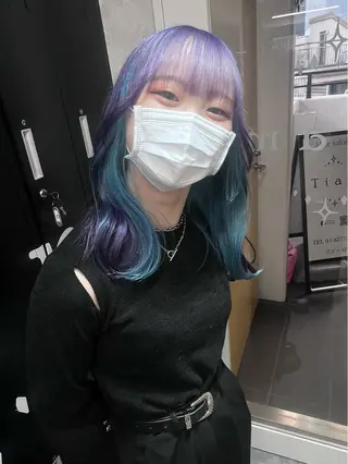 セミロング カラー ダブルカラー特化💍 tiam💍韓国ヘアのヘアスタイル