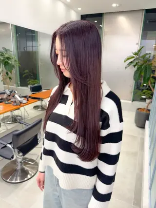 ロング カラー ひかり／ベージュ ／似合わせカットのヘアスタイル