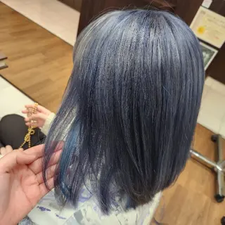 ミディアム カラー 推しアニメカラー🌈 ツヤ透明感カラー🦄のヘアスタイル