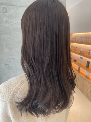 セミロング カラー 透明感カラー💐 スズキ　カホのヘアスタイル