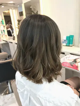 ミディアム カラー 山崎俊輔/髪質改善 /バレイヤージュのヘアスタイル