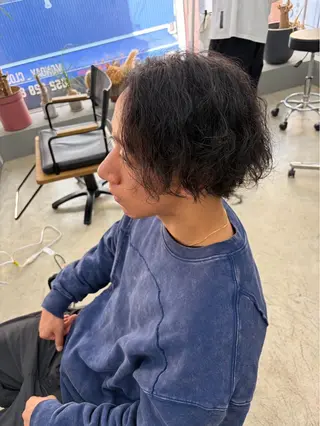ミディアム パーマ メンズ メンズ専門サロン wokeのヘアスタイル
