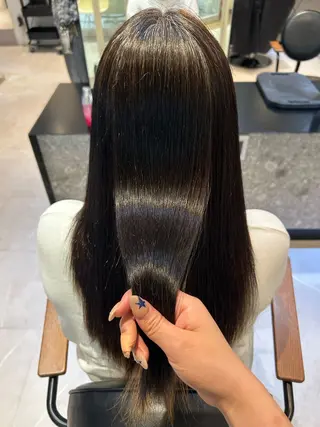セミロング 縮毛矯正/カット/ 韓国ヘア/蛯原🍤のヘアスタイル
