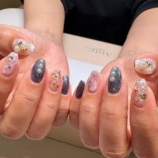 ネイル amuse 手書きニュアンスのネイルデザイン