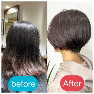 ショート YUZA grow hair 【ユーザ グロウ ヘア】所属・縮毛矯正/似合わせ カット/伊藤はるかのヘアスタイル