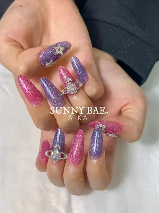 ロング ネイル SUNNY BAE.所属・Made By AIKAのネイルデザイン