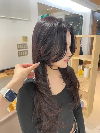 ロング nuu 栄所属・🧸SAKI🎀 韓国レイヤーのヘアスタイル