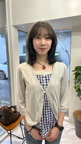 ミディアム カラー じゅわっと暖色カラー 🍊Moemiのヘアスタイル