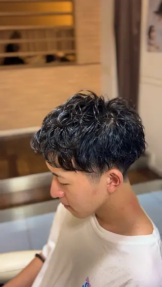 ショート パーマ メンズ 🔮メンズ縮毛矯正 毛流れパーマ💎竹永のヘアスタイル