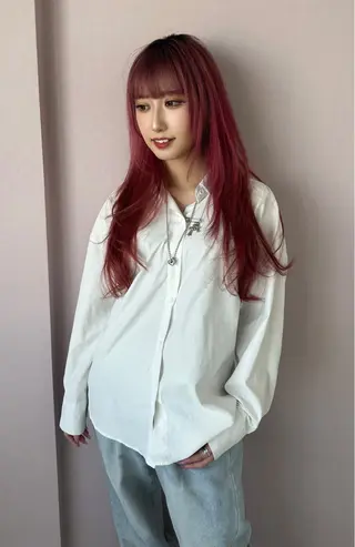 ロング カラー パーマ ヘアアレンジ VIVIE【ヴィヴィ】所属・髪質改善/韓国風 レイヤー/田村祐樹のヘアスタイル