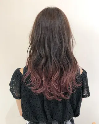 ロング カラー ヘアアレンジ 韓国レイヤー🖤🤍 /うえのゆずのヘアスタイル