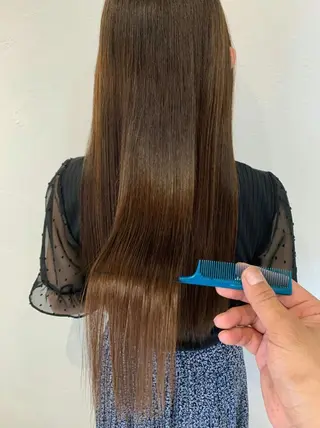 カラー ブリーチなしWカラー /酸性ストレート河本のヘアスタイル