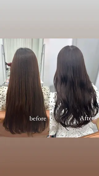 ロング ☘️透明感オリーブ ナミ☘️のヘアスタイル