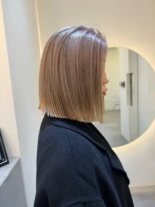 ミディアム カラー nok所属・レイヤー/ベージュ/ どますず🌺のヘアスタイル