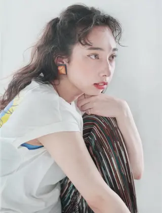 セミロング 縮毛矯正×髪質改善 カラー×クロスパーマのヘアスタイル