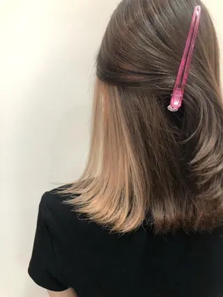 セミロング カラー かわさき ともやのヘアスタイル