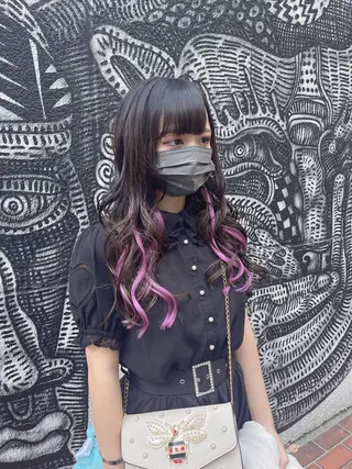 ロング カラー ヘアアレンジ マツエク・マツパ haco+所属・🌈派手髪エクステ ブレイズ🌈ひろとのヘアスタイル