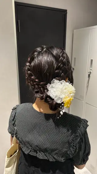 セミロング ヘアアレンジ 彩華 🎀 西梅田美容室のヘアスタイル