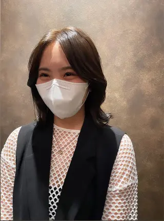 ミディアム カラー MINXshibuya所属・レイヤー/艶髪/ 透明感/千葉詩優のヘアスタイル