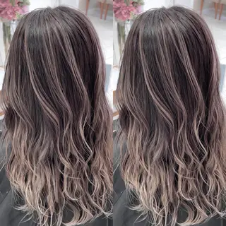 ミディアム カラー 縮毛/レイヤー 韓国/橋口のヘアスタイル