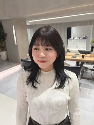 セミロング 🪞透けhair 🪞honokaのヘアスタイル