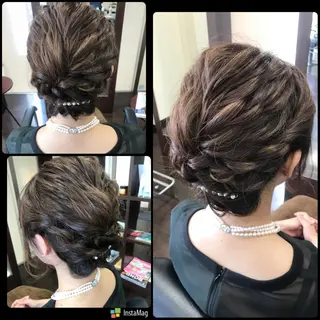 ミディアム ヘアアレンジ 沢田 瞳のヘアスタイル