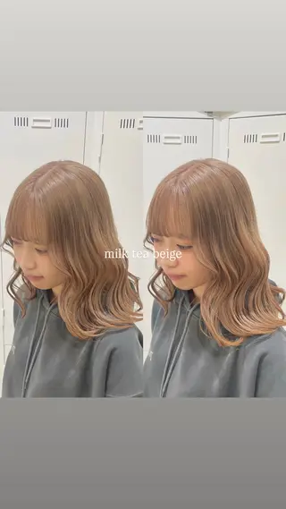 セミロング カラー 艶髪/ハイトーン ️🫧rino🫧のヘアスタイル