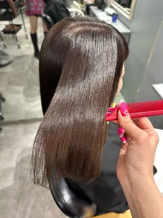 ミディアム 縮毛矯正/髪質改善/ レイヤー代々木/木下のヘアスタイル