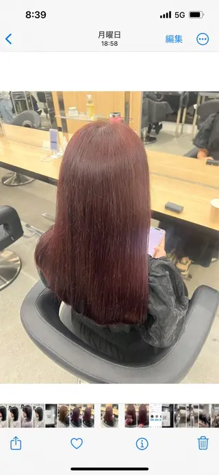 ロング カラー 💗愛され暖色💗 ピンク/レッド💗のヘアスタイル