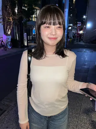 セミロング カラー 赤み消しカラー / ヨシダトモキのヘアスタイル