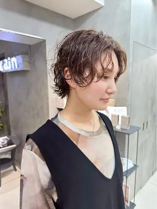 パーマ RIN パーマ/暖色カラーのヘアスタイル