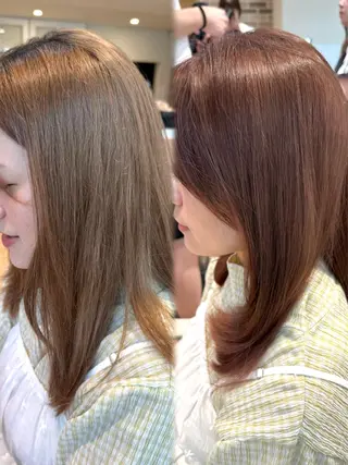 ミディアム 顔まわり/似合わせひ し形シルエット/難波のヘアスタイル