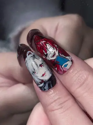 ネイル NES NAIL所属・さゆり￤推しキャラ ￤ロングネイル🩷のネイルデザイン