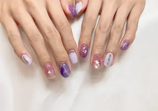 ネイル Kaka_ パラジェル、長さだしのネイルデザイン