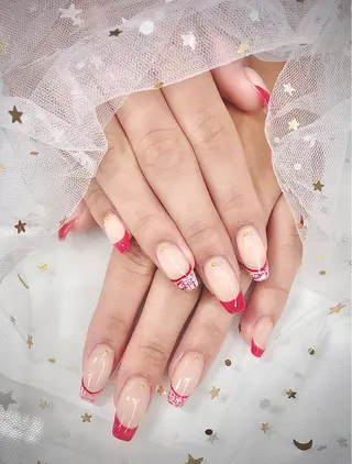 ネイル I-nailロング /ワンホン/キラキラのネイルデザイン