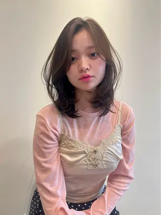 ミディアム 髪質改善・水素カラー ARIA（ému）のヘアスタイル