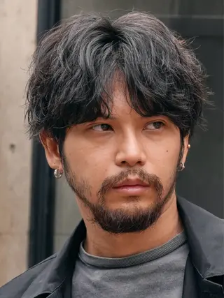 パーマ メンズ 原宿波巻きスパイラル パーマTOSHIのヘアスタイル