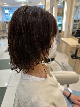 ミディアム パーマ ボブ•ショートカット 草野太一のヘアスタイル