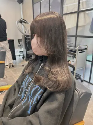 セミロング カラー 韓国×髪質改善カラー 💎hinaのヘアスタイル