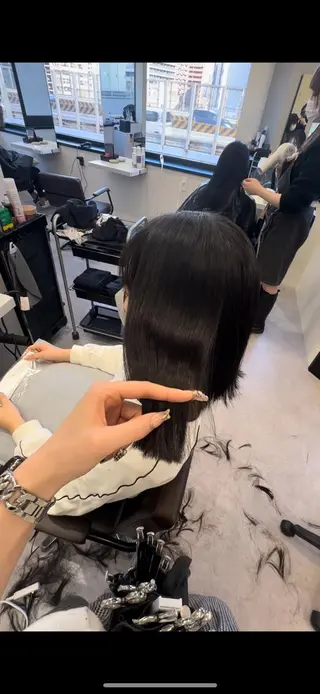 ミディアム 韓国風✨髪質改善✨ 縮毛矯正✨松浦知奈美のヘアスタイル