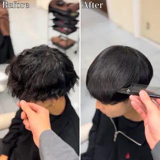 ショート パーマ メンズ 🔮メンズ縮毛矯正 毛流れパーマ💎竹永のヘアスタイル