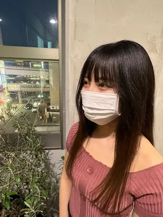 セミロング カラー ダン/メンズ/ 顔周り×透明感カラーのヘアスタイル